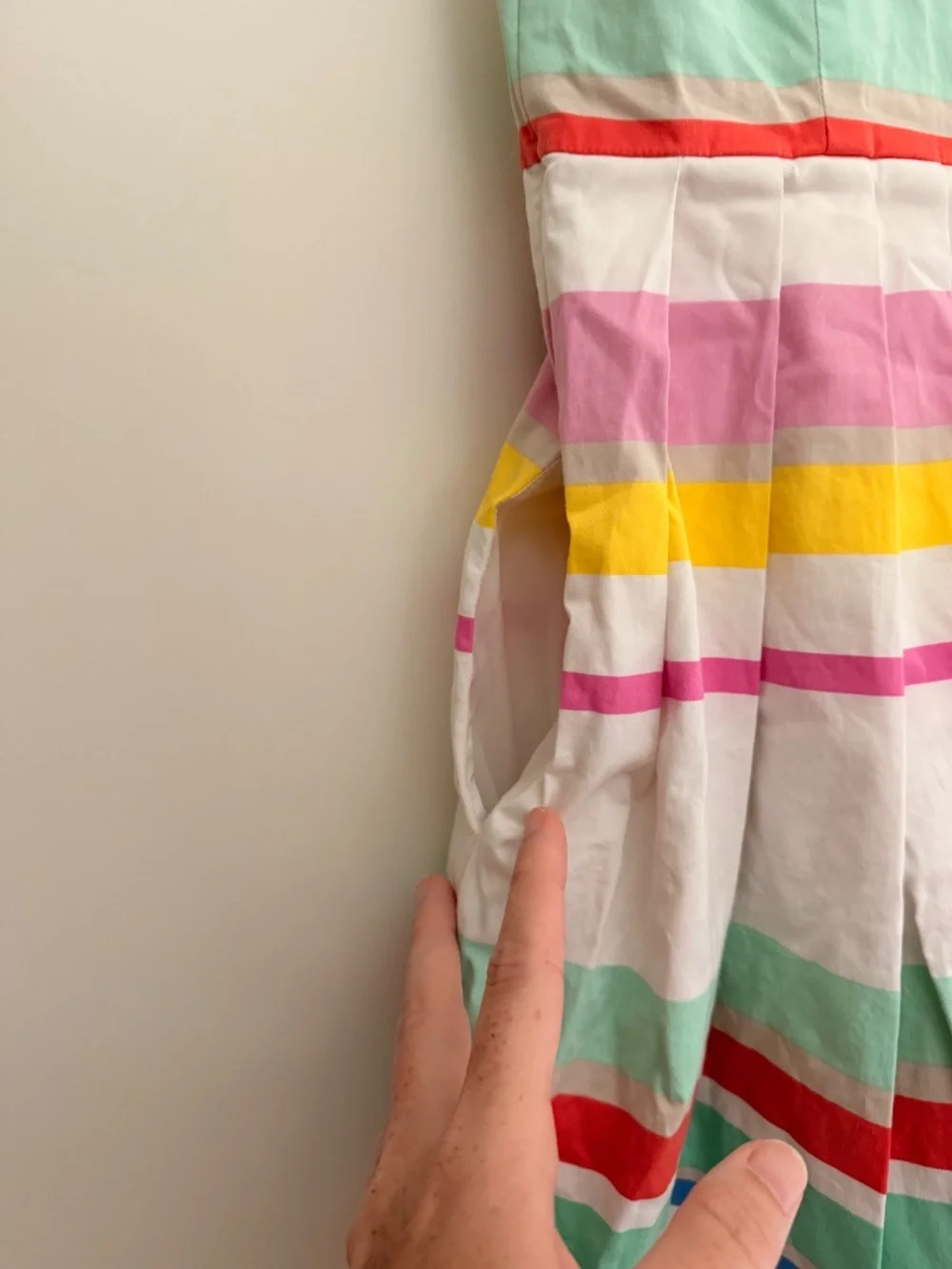 Kate Spade Multi Cape Stripe Shirtdress, Pastel Cotton Dress size
